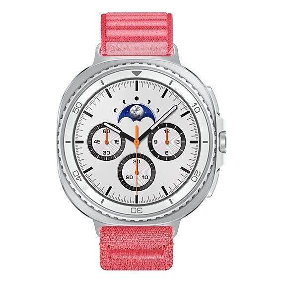 Galaxy Watch8 Classic | 46 мм | 4G LTE | White | Fabric/Red | S/M, Размер: 46 мм, Цвет: White, Тип ремешка: Fabric, Цвет ремешка: Red, Размер ремешка: S/M, Подключение часов: Bluetooth / Wi-Fi + 4G LTE, изображение 2